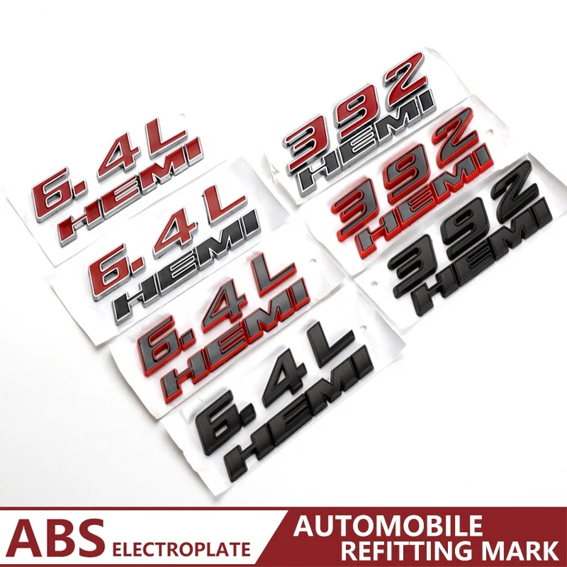 Wholesale car sticker 3DABS 392 HEMI 6.4L HEMI badge logo for Dodge side mudguard car sticker