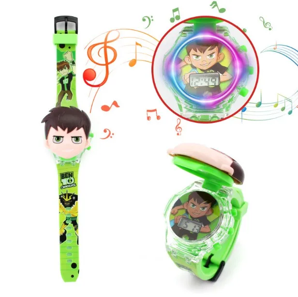 Изготовленные на заказ электронные детские часы мультяшный мигающий свет музыка светящийся автомобиль игрушечные часы