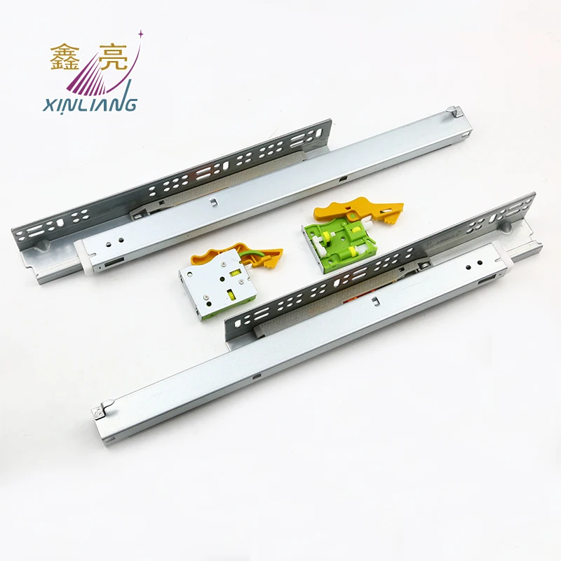3-fold full extension push open undermount slide with telescopic undermount drawer slide furniture ball bearing drawer slide