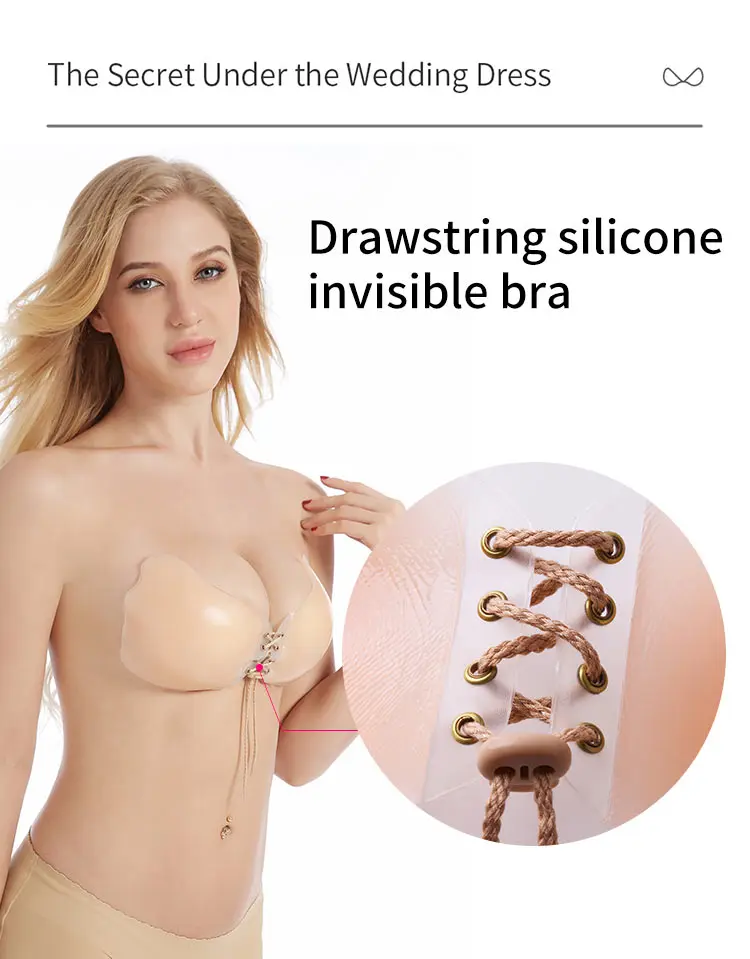 push gather waterproof sticky silicone nipple closure bralette tops strapless bra for small boobs