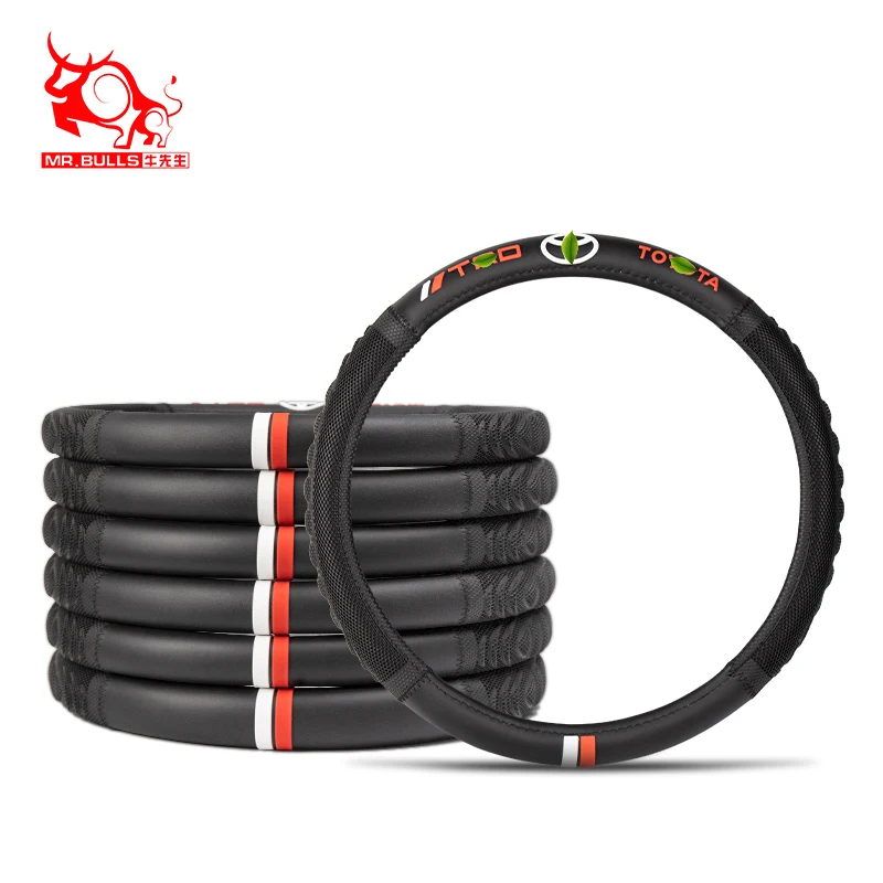 Microfiber Leather Sporty Steering Wheel Cover Black Sports Custom Logo OPP 15 Car Accessories Interior Sports Wheels for Truck