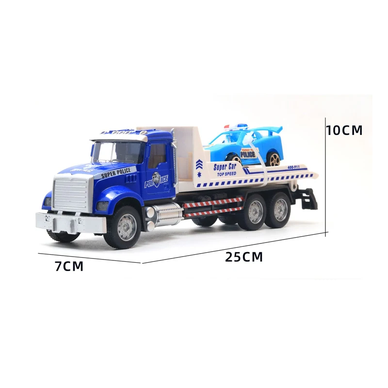 Wholesale Alloy Diecast Car 1:24 Bule Patrol Wagon Truck Model Diecast Toy Pull Back Car Toy Truck for Unisex
