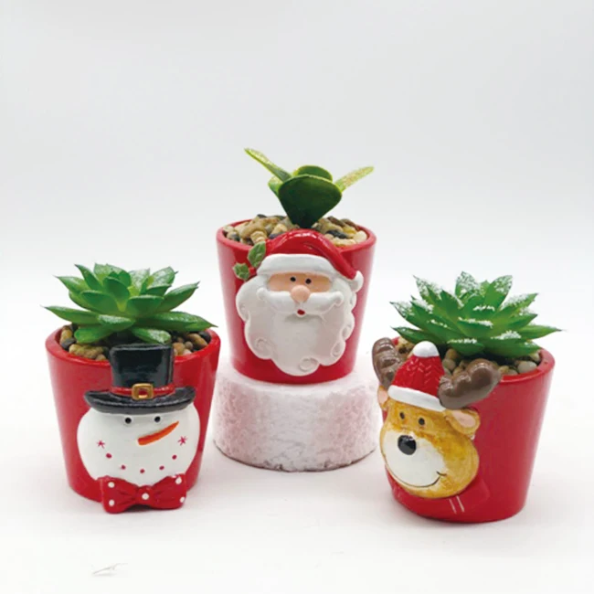 
Christmas Succulent Pot Indoor Planter Decoration Restaurant Custom White Original Floor Vase Modern 