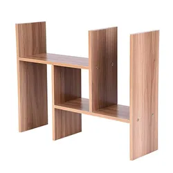 Multifunctional Expandable Desktop Organizer Storage Shelf Countertop Bookcase Display Rack Small Bookshelf for Home Office