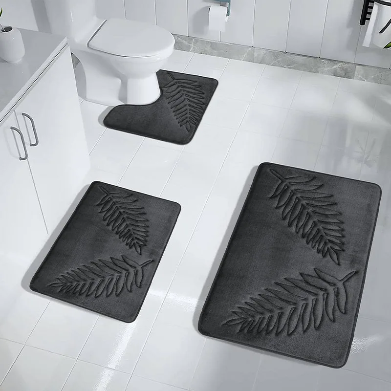 Memory Foam Bathroom Floor Mats Bathroom Absorbent Non-Slip Mats Living Room Bedroom Kitchen Entry Carpet