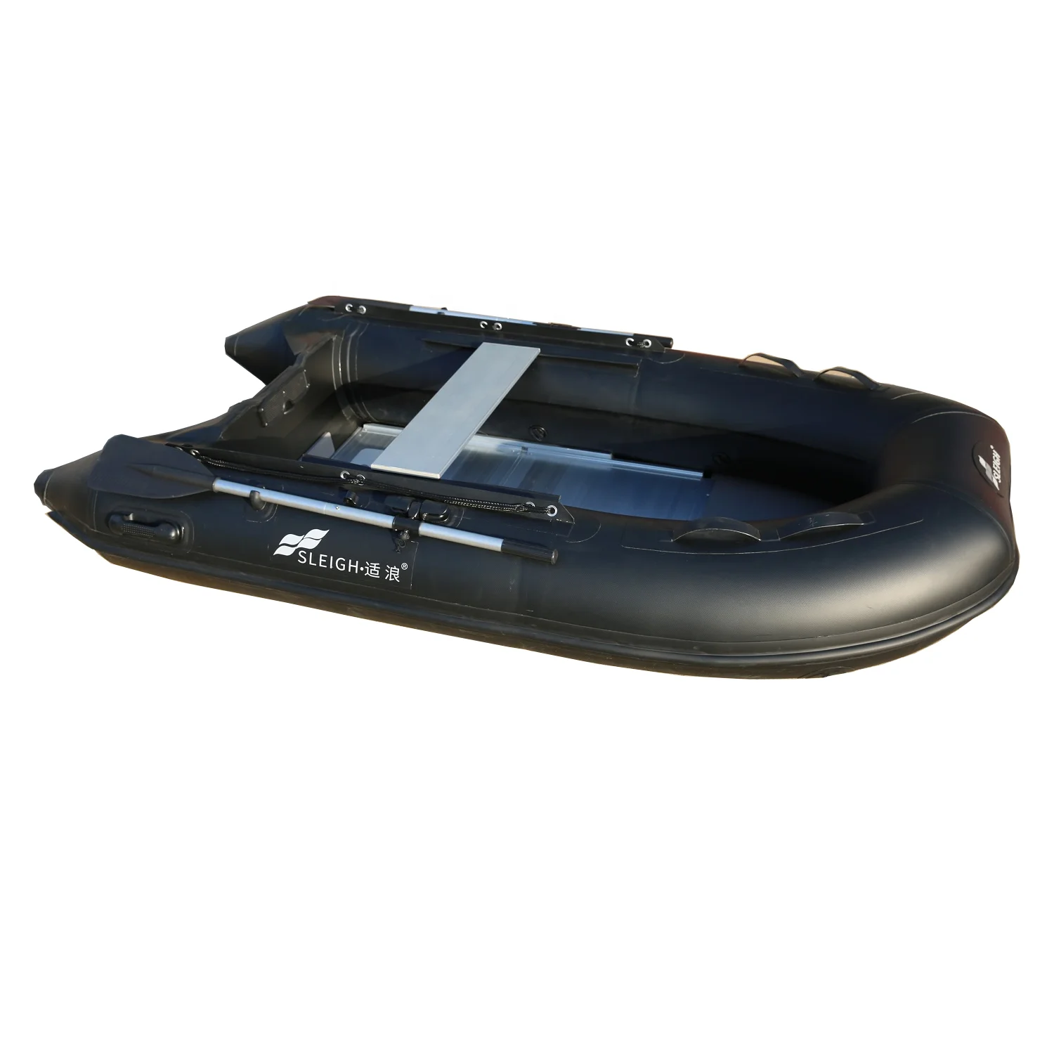 9ft Assault Kayak 1.2MM PVC Inflatable Speed Kayak Rescue Boat Transom Tender Rowing Canoe with Aluminum Floor for Water Sports