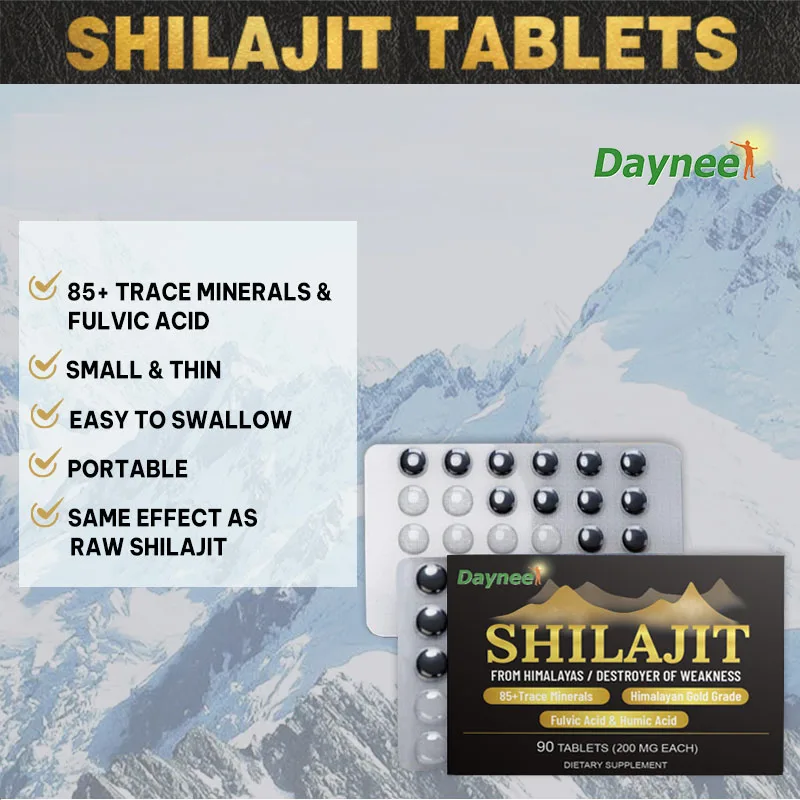 Shilajit Tablet Himalayan Organic Fulvic Acid 85+ Trace Minerals Resin Pure Shilajit Tablet