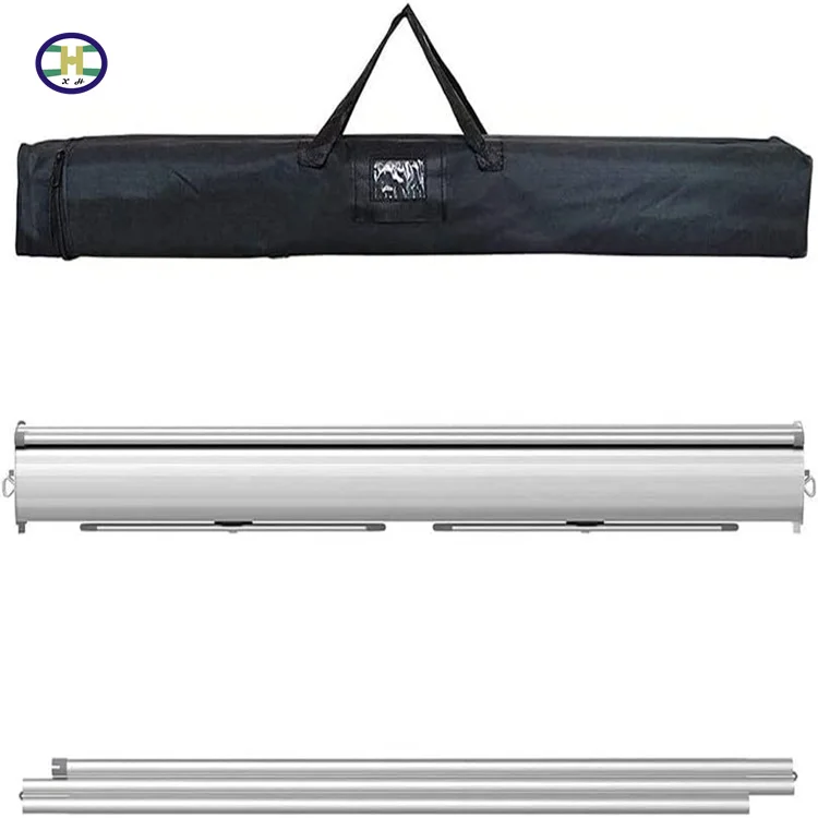 Aluminum retractable banner frame roll up banner display frame 2x6 foot poster PVC canvas unfold (only for frame)
