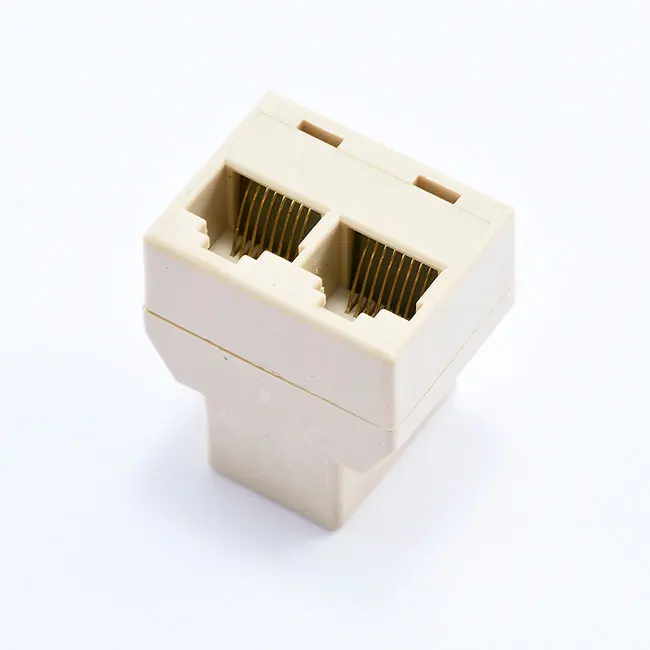 RJ45 Adapter Factory RJ45 Ethernet Y Splitter 3 Ports Coupler 2 in 1 Rj45 Female to Female Coupler