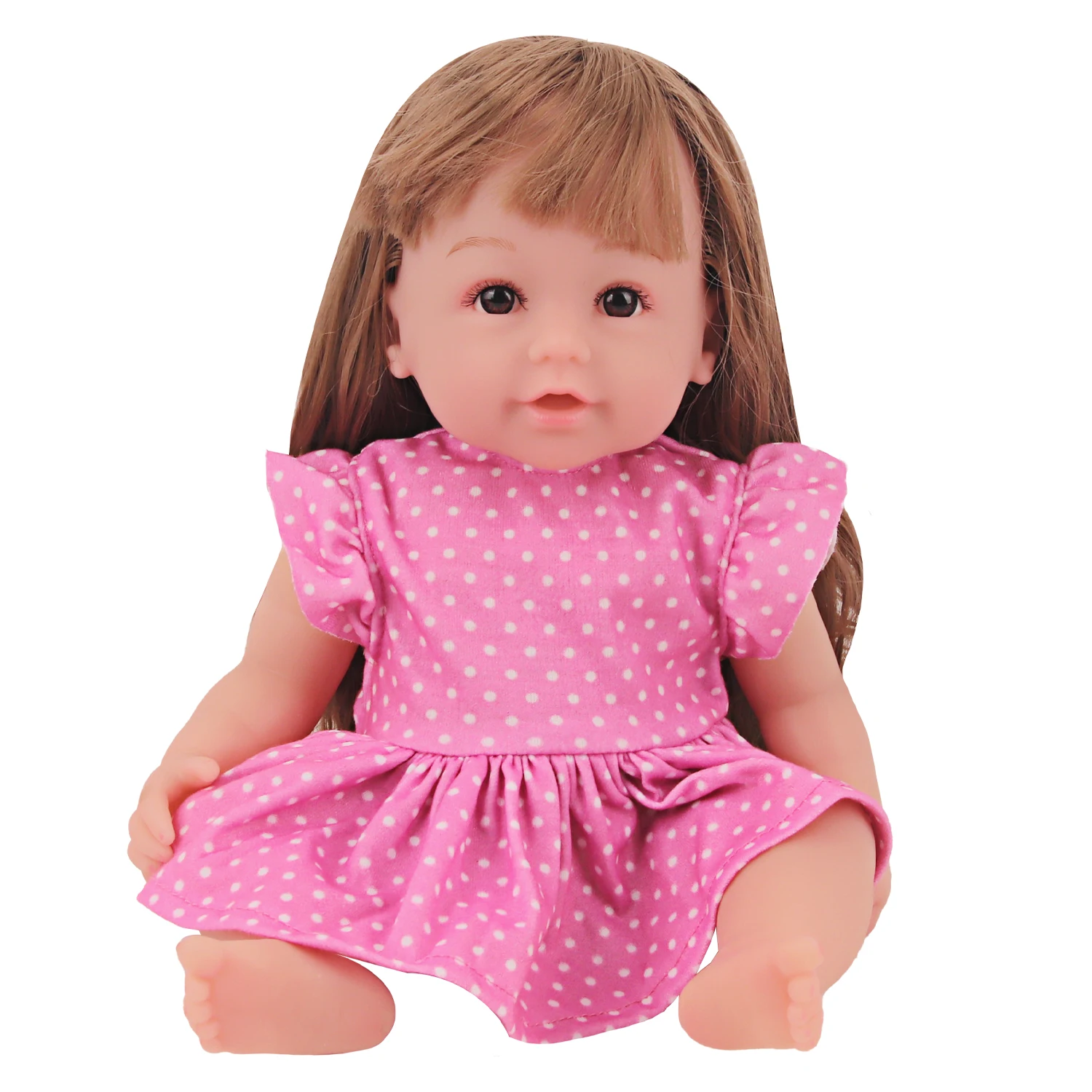 FREEDOM OCTOPUS Newest Coming Deep Pink Polka Dot Dress for Dolls 12 Inch Doll Clothes Set for Girls