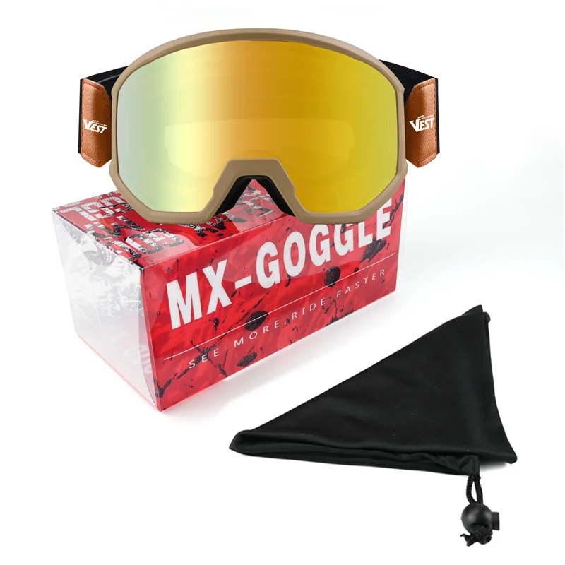 VEST MX809F Motorcycle Goggles Vintage Retro Moto Goggles Custom Logo Windproof Anti UV Motorbike Goggles