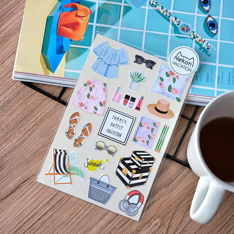 Nekoni Holiday Series Stickers Cut Sticker Adhesive Decals Decorative Decals Custom PVC Vinyl Decal for Hand Account