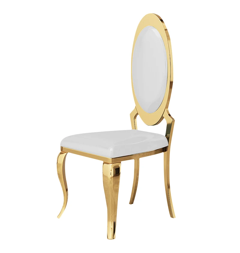 Modern  luxury gold stainless steel unique hotel dining banquet event ceremony wedding chairs