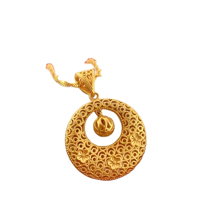 Hd0213 24K Gold Plated Necklace Sterling Gold Filled Charms Gold Filled Lucky Coin Pendant