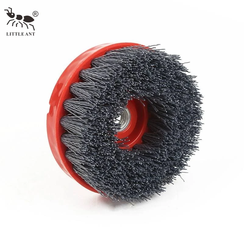 LITTLE ANT Round Fiber Nylon Abrasive Diamond Polishing Silicon Carbide Antique Brush for Granite Engineering Stone