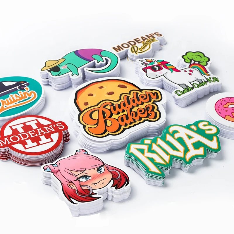 Low MOQ  Die Cut Self-adhesive Brand Logo Printing Decorative Gift Customize Cute Cartoon Character Anime Stickers