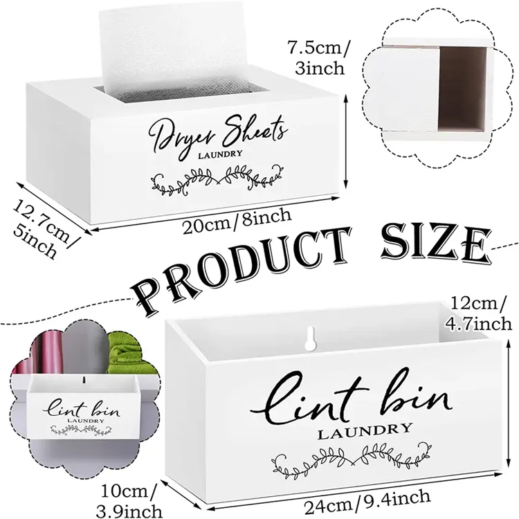 Dryer Sheet Holder, Wooden Dispenser with Hinged Lid for Fabric Softener Sheets,Container Storage Box,Laundry Sheet Dispenser