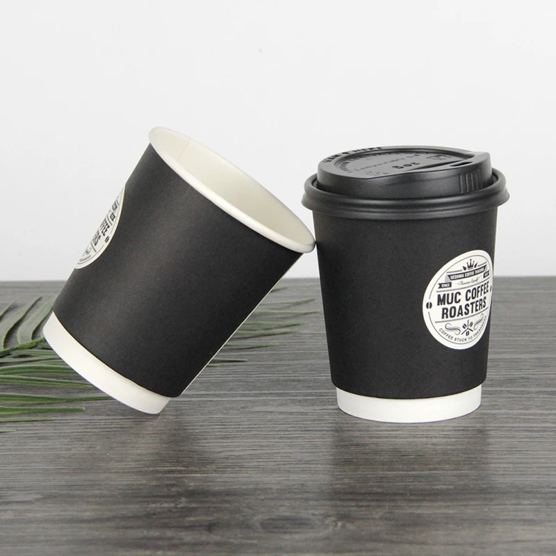 2024 Wholesale Factory High Quality Food Grade Custom Print Disposable Ripple Wall Paper Coffee Cups with lids coffee paper cup
