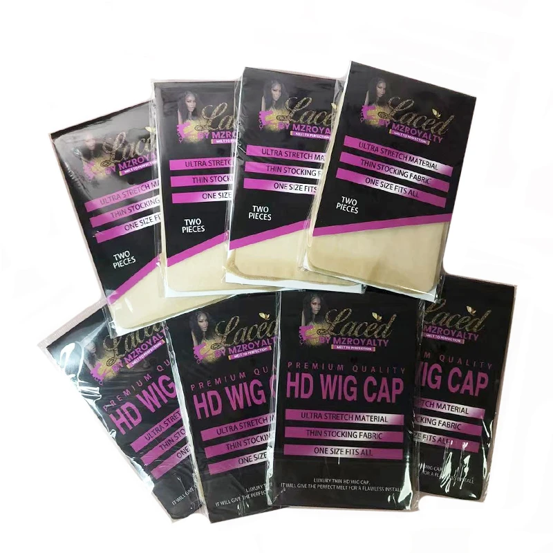 Custom Logo Super Thin Wig Cap Stocking Cap Nude Color Sheer Wig Making Thin Wig Cap