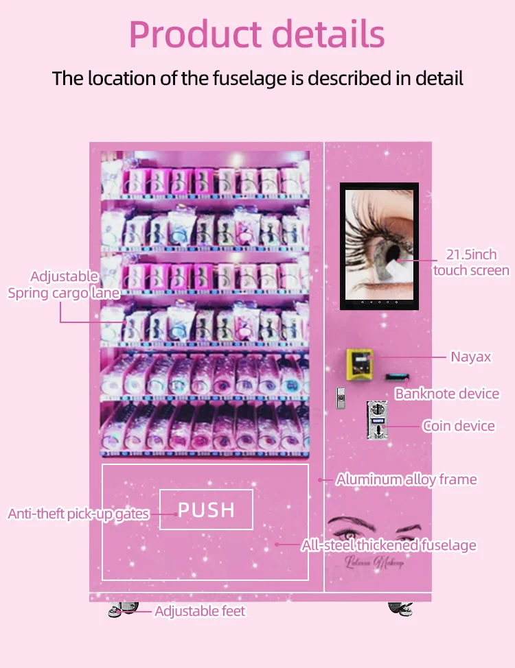 New product beauty makeup vending machine for eyelashes vending machine