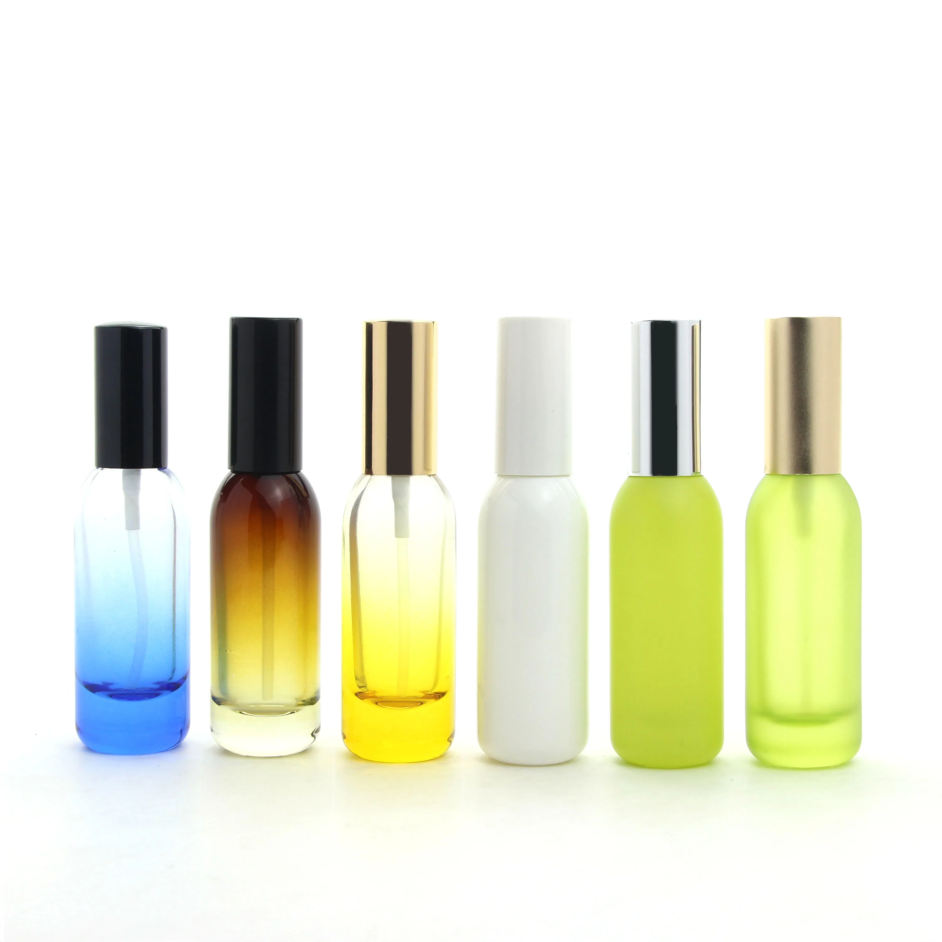 Wholesale Skin Care Packaging 40ml Cosmetic Serum Oil Pump Glass Mist Sprayer Bottles with Gold Silver Aluminum Spray Pump