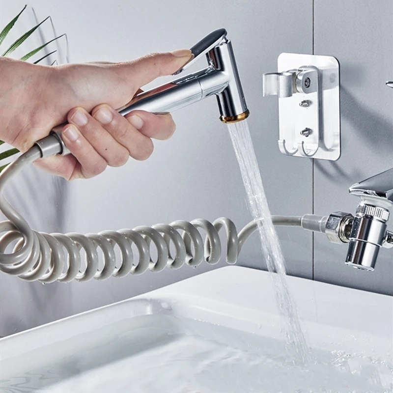 Portable Kitchen Bathroom Toilet Spray Gun Faucet Hand Held Shower Bidet Sprayer Set