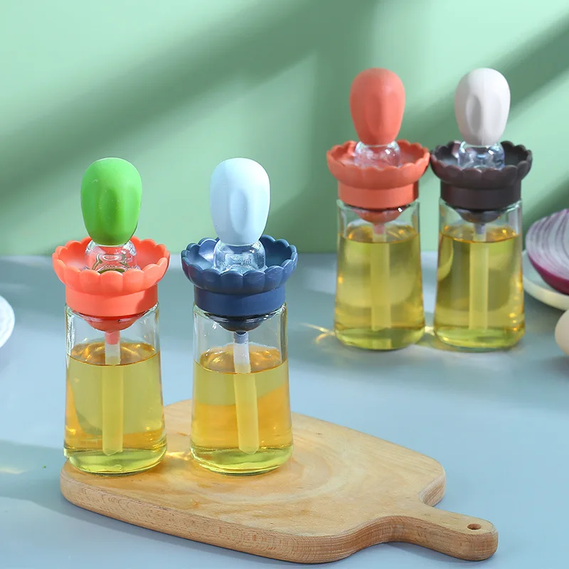 2023 Hot Sale New Design Brush Dropper Cork Ball Lid Stopper Storage Jar Lid Silicate Glass Oil Dispenser
