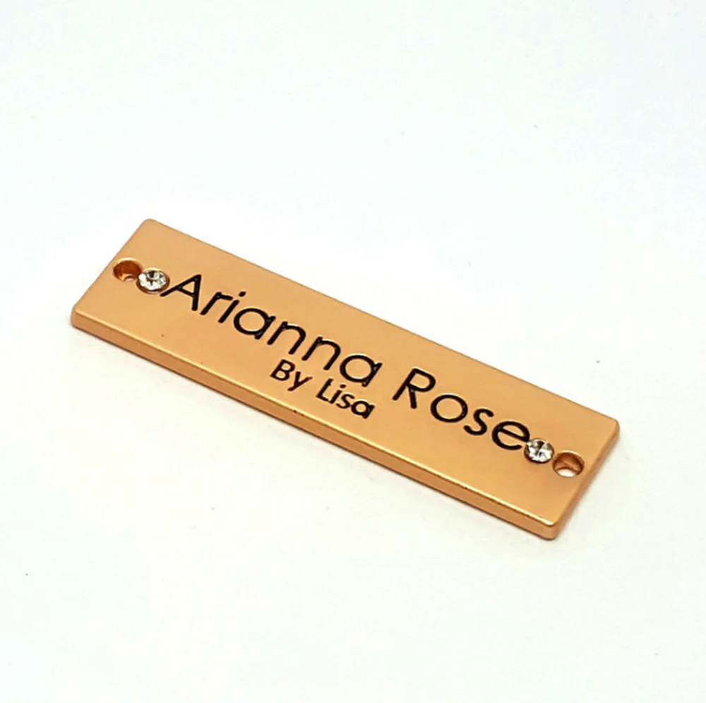 
Custom Metal Plate Gold Plating Nameplate for Furniture Bags Label Tags Nametag 
