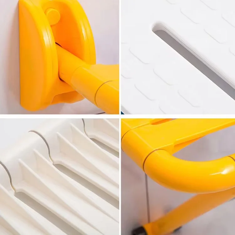 Folding Shower Chair Grab Bar Room  Cradle Seat For Elderly Plastic Stool