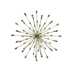 Yiju luxury Wall arts bedroom and living room Display Lobby Gold Wrought Iron hanging Metal Starburst Wall Decor with Acrylic