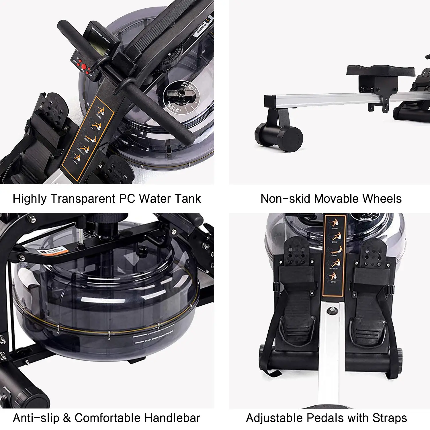 Commercial rowing machine Indoor Health Club Fitness equipment Sitting position Metal water rowing machine