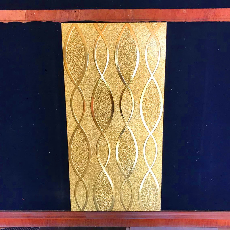 Springletile indoor tactile stripe matt ceramic shiny gold plated porcelain tiles for bathroom and toilet