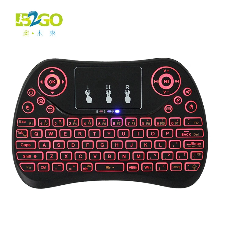 Wholesale T2 Mini Wireless BT Rechargeable 2.4 GHz Wireless Touch Pad Air Keyboard Mouse for Gaming