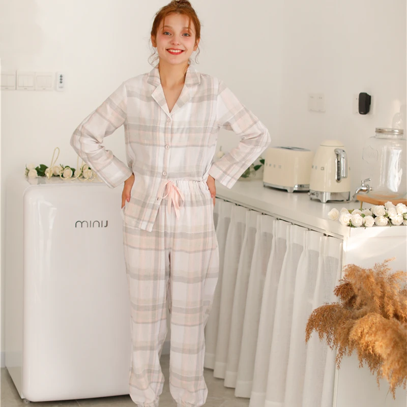 
New Arrival Custom Logo Plus Size Cotton Women Sleepwear Pajama Set 