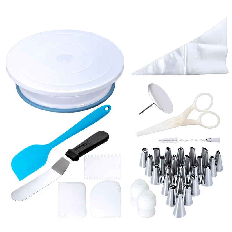Hot Sale 45Pcs Cake Decoration Supplies Kit Icing Piping Nozzles Cake Turntable Set Baking Tools Cake Decorating Tips Tools