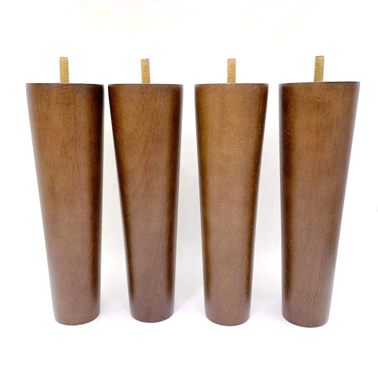 Factory Direct sell brown walnut round solid Clindyer wooden cabinet bed sofa legs