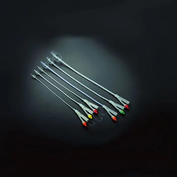 Самопроизводство весь размерный ряд 2-полосная 100% силиконовый катетер Фолея