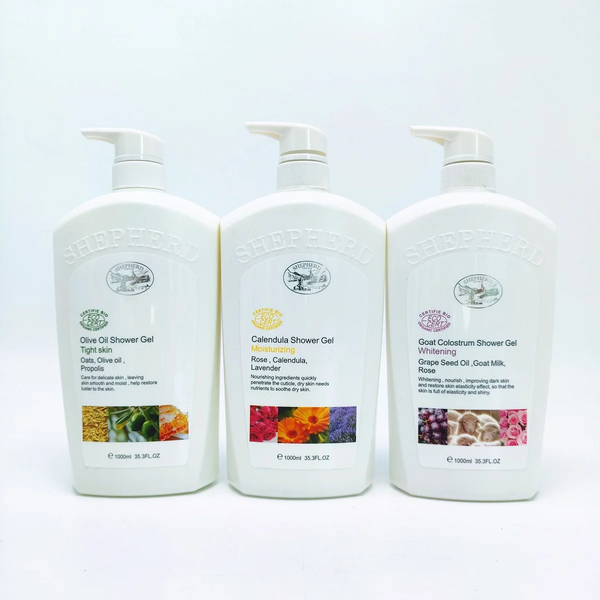 private label  oem organic olive oil propilis big size wholesale moisturizing scent body shower gel