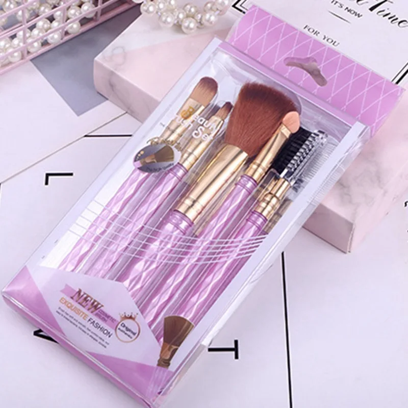 Factory Wholesale Makeup Brushes 2021 New LTS 5Pcs Cheap Makeup Brush Sets Private Label Beauty Makeup Brush Set Wiht Box