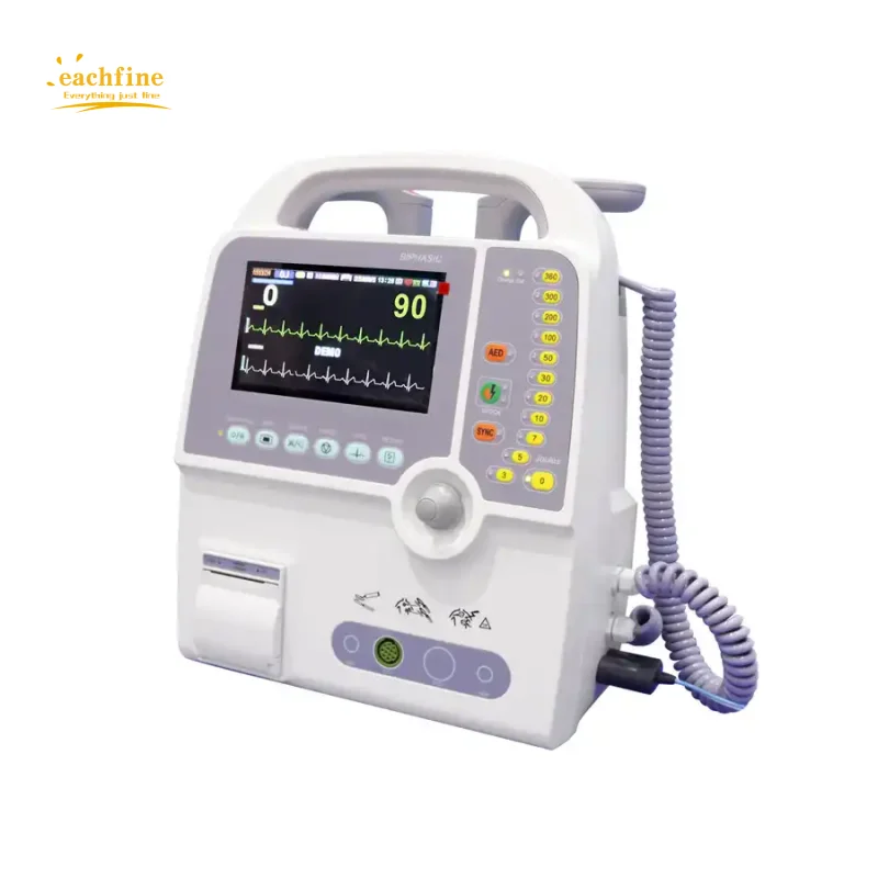 Emergencymedical Defibrillator with CPR AED Mode Biphasic Defibrillator Machine Cardiac Monitor Portable Cardiac Defibrillator