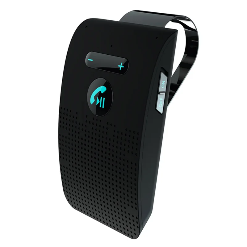 Noise Cancellation Auto Power On Off Siri Voice Control Connecting 2 Mobiles Car Speakerphone Audio Receiver Car Kit Handsfree