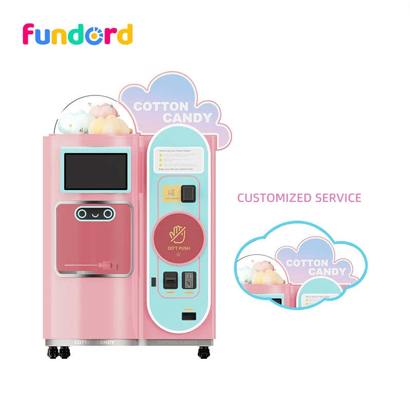 Fundord sweet food fully automatic cotton candy vending machine for party