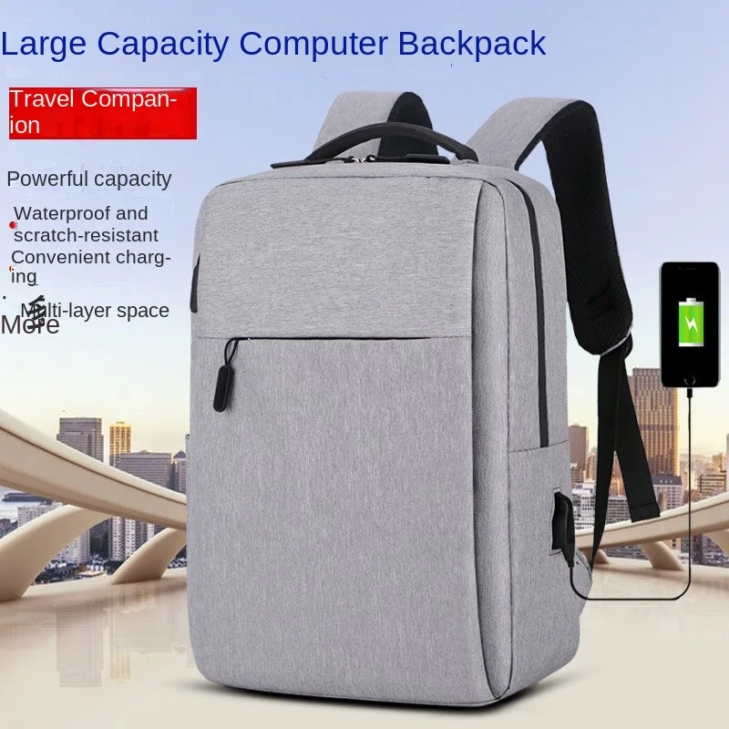 Custom LOGO Business Travel Waterproof Oxford School Bag 15.6 Inch Student Laptop Backpack with USB