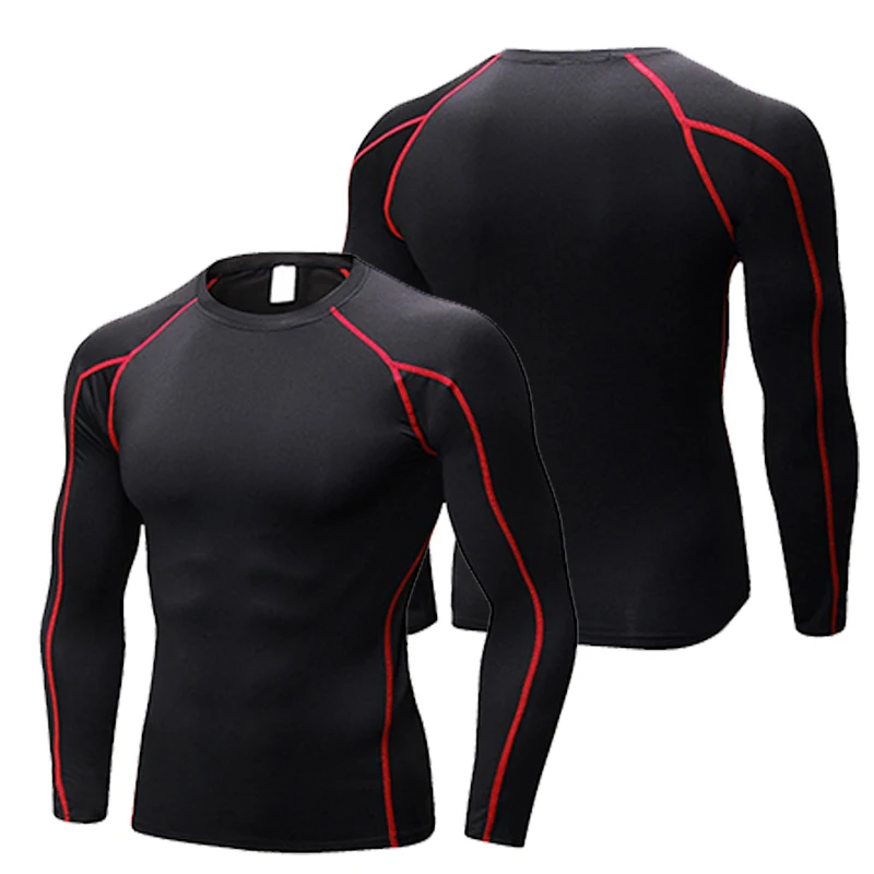 Men Compression Under Base Layer Tops Long Sleeve Quick Dry Sports Shirt custom mens gym long sleeve blank tight shirts