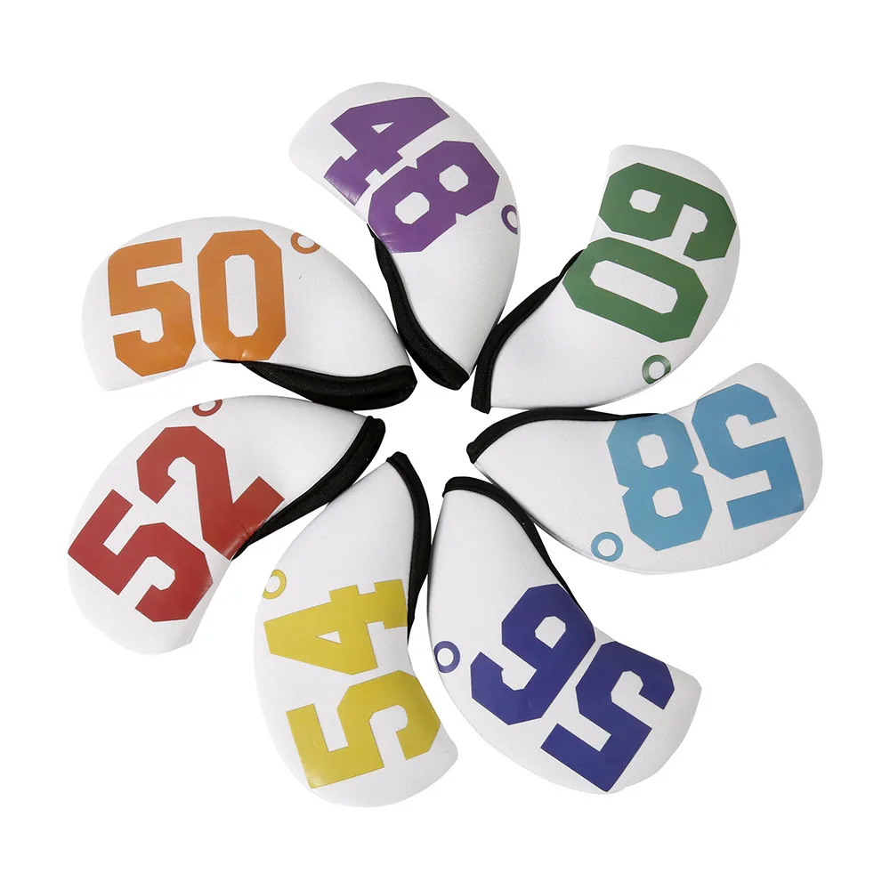 7pcs Large Number Golf Wedge Covers Set Headcovers 48 50 52 54 56 58 60