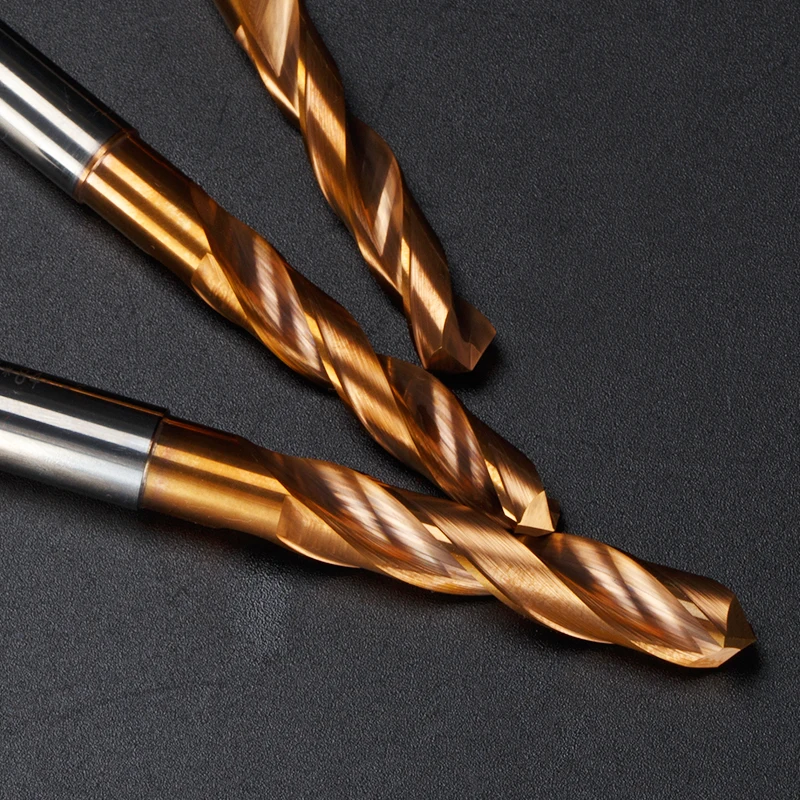 HUHAO HRC65 spiral twist milling cutter metal drill hole bits carbide coated cnc milling end mills H0100901
