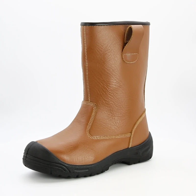 Gaomi Morning Glory High Leg Dual PU Sole Cow Action Leather CE Certification PU Injection Construction Rigger Boots