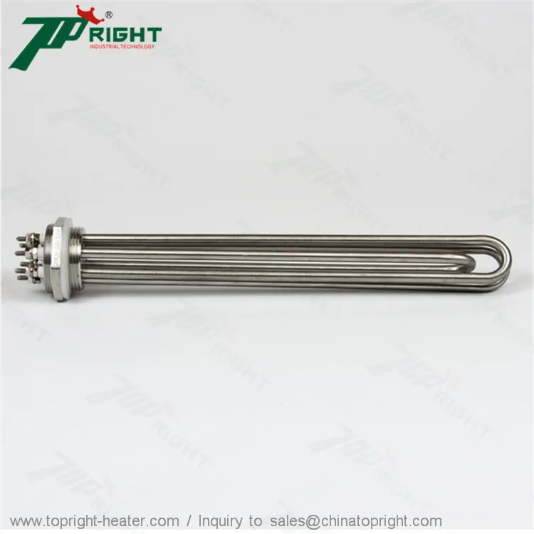 Most popular 380V 3000W electric copper pipe  flange immersion tube heat tubular heater element