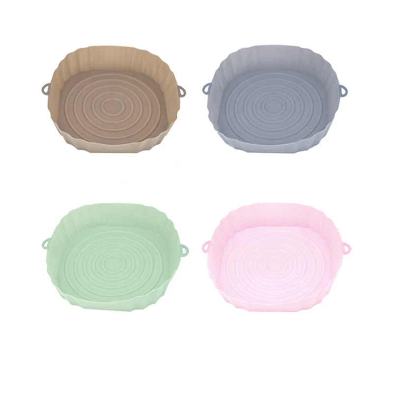Non Stick Air Fryer Accessories Thin Type Air Fryer Basket Silicone Air Fryer Pan Liner Pot For Promotion Gifts