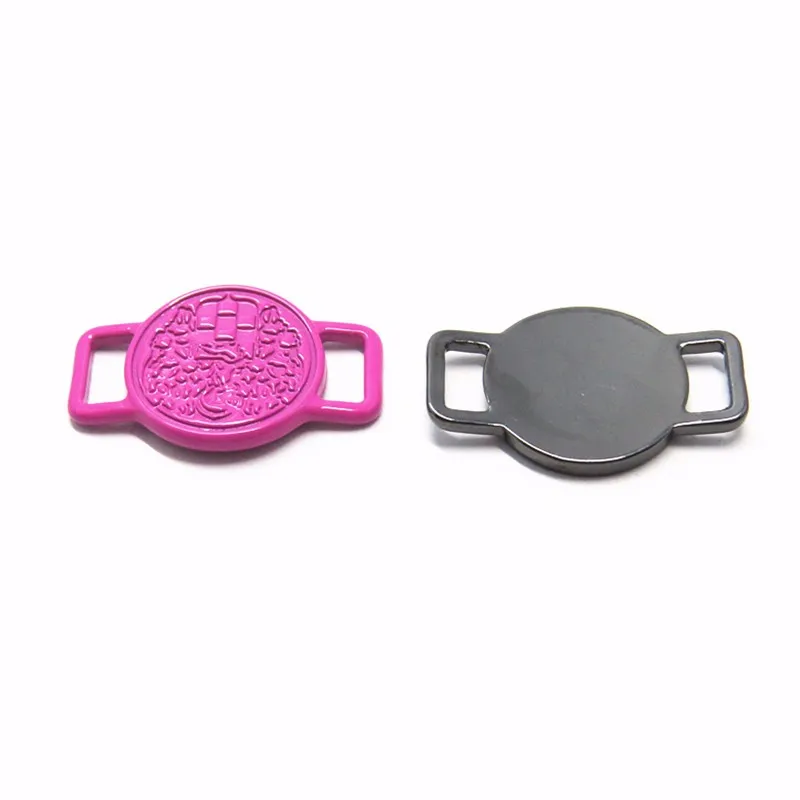 High quality Custom Engraving Logo Metal Logo Shoe Laces Lock Sneaker Shoelace Tag Decorations Shoelace Charms